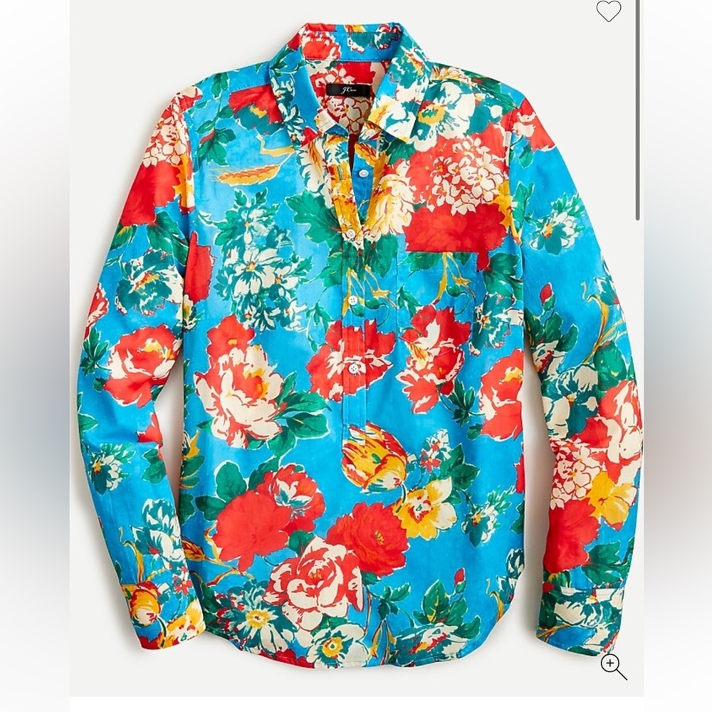 nwt j crew Floral Button-Up Shirt 8 sold out rare